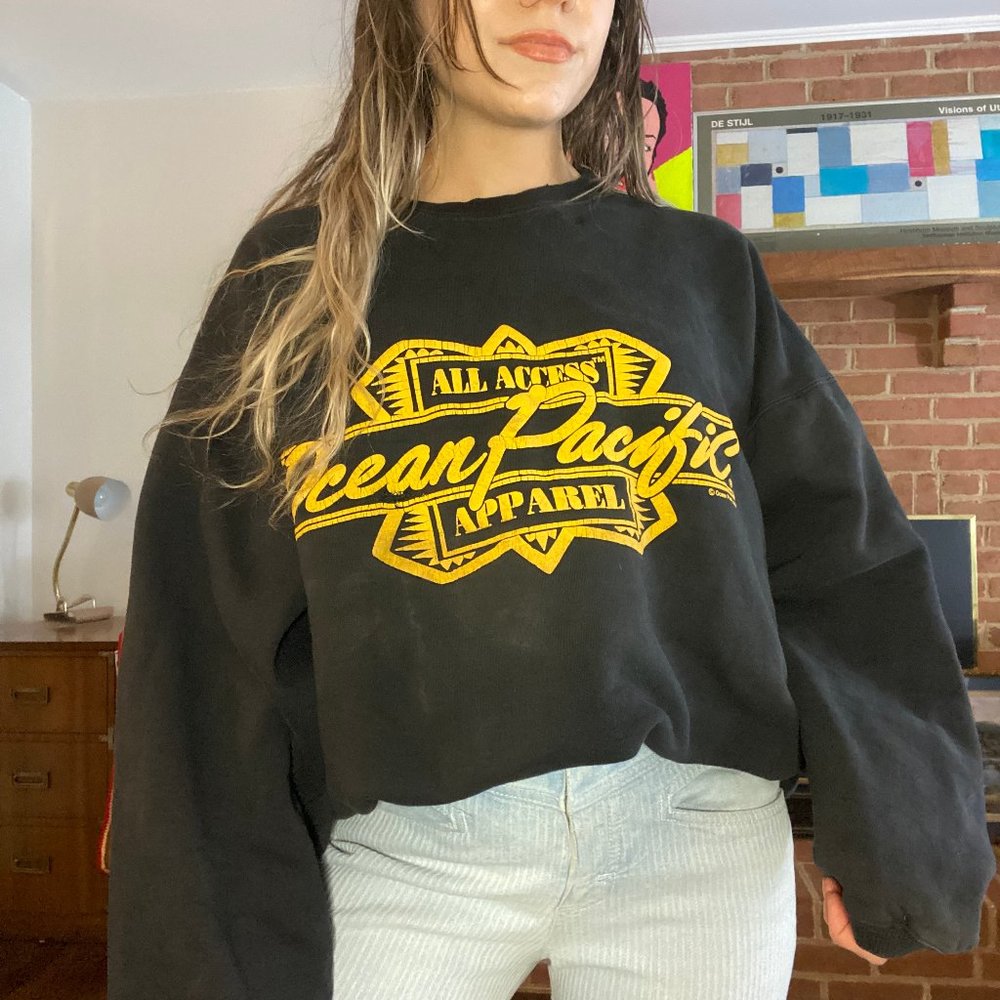 Vintage 1992 Ocean Pacific Oversized Crewneck Sweatshirt Boxy OP Unisex … - Picture 2 of 16